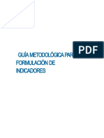 Guía Metodológica para La Formulación de Indicadores