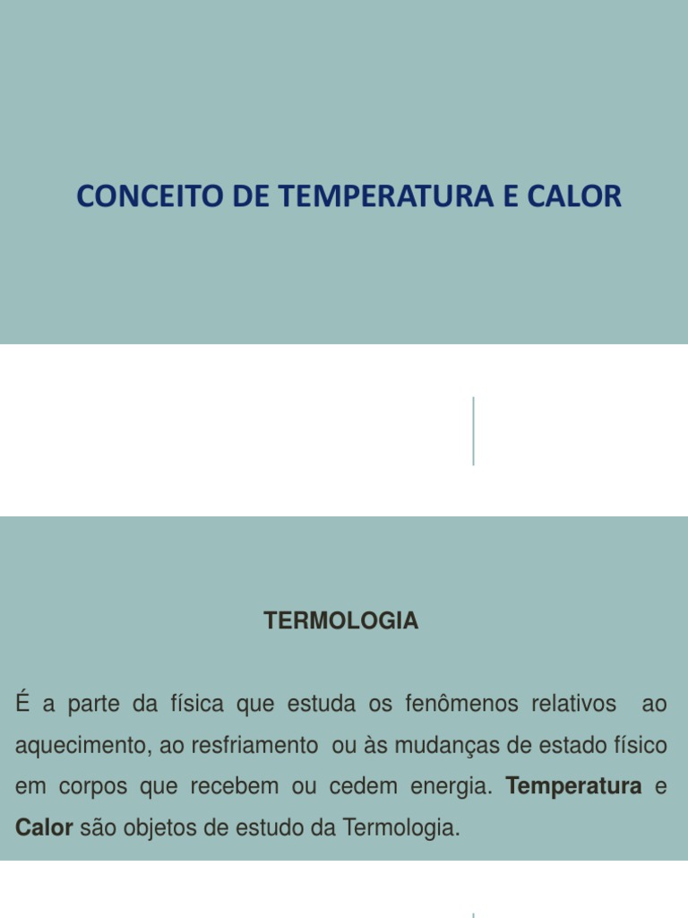 Conceitos de Temperatura e Calor | PDF | Calor | Termômetro