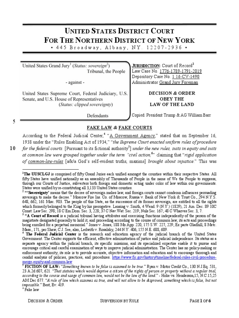 Fake Law Fake Courts PDF Article Three Of The United States