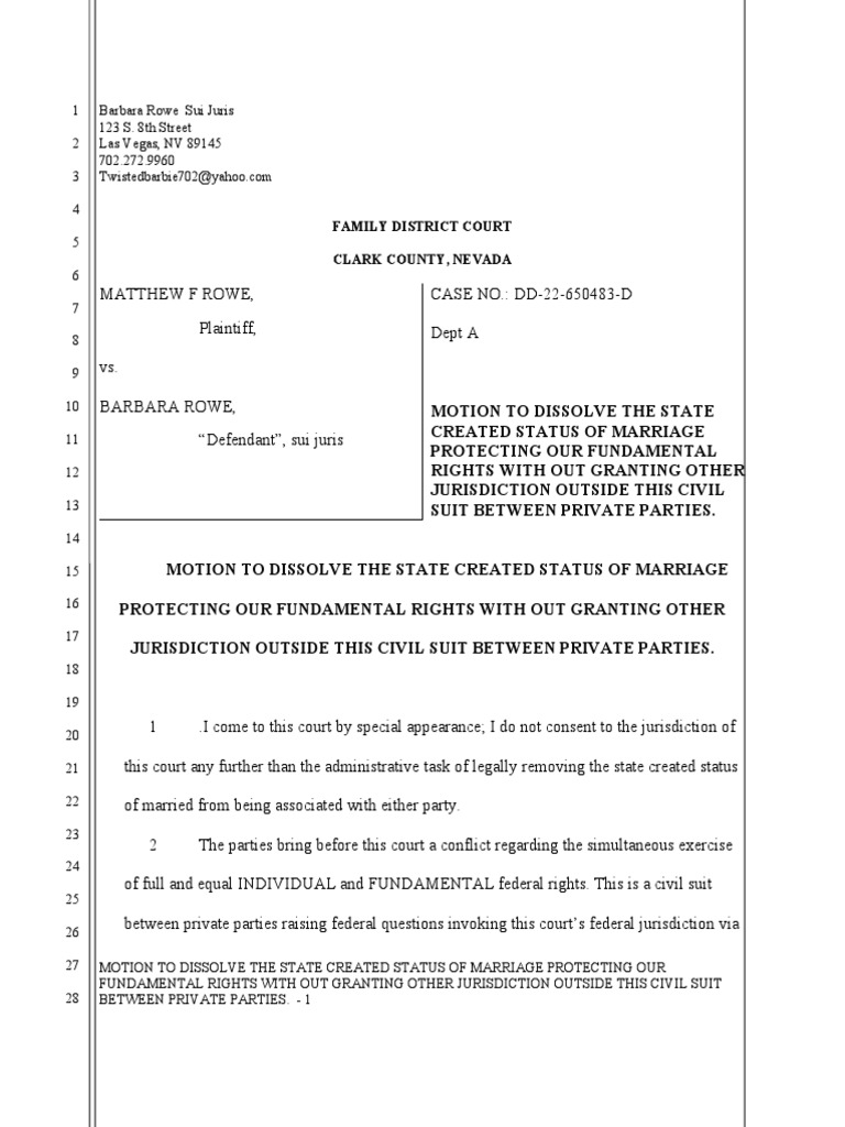 Notice To Claim Constitutional Rights PDF Lawsuit Jurisdiction