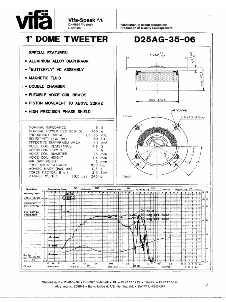 Vifa D25AG-35-06 - Old - Datasheet | PDF