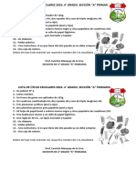 Lista de Útiles Escolares 2023