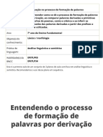 A Derivacao No Processo de Formacao de Palavras