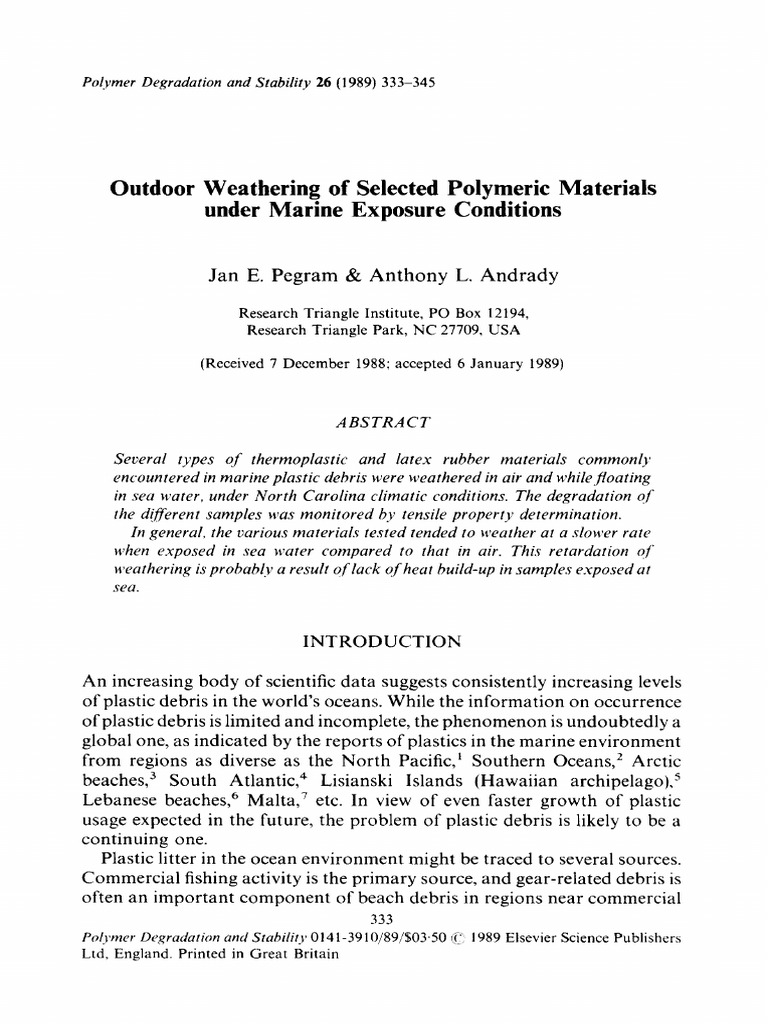 Pegram 1989 PDF Plastic Biodegradation