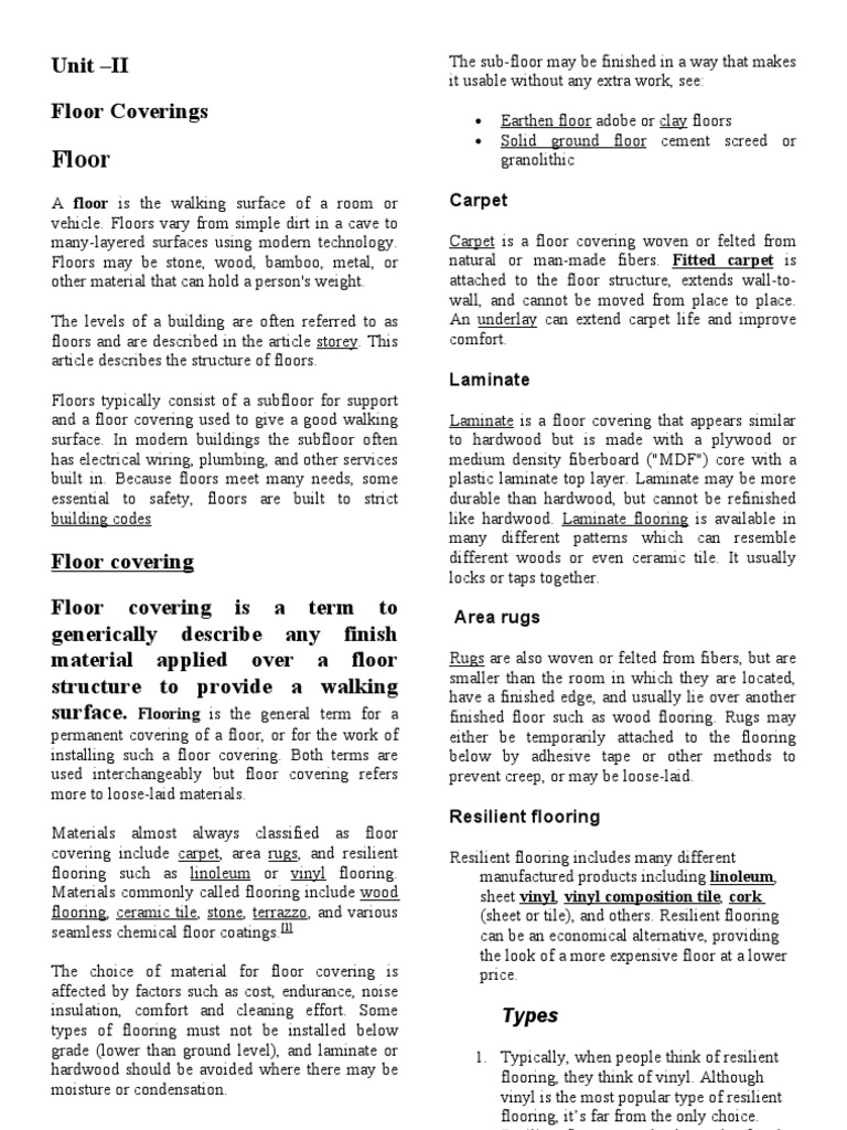 Floor & Types of Floor Coverings | Flooring | Carpet