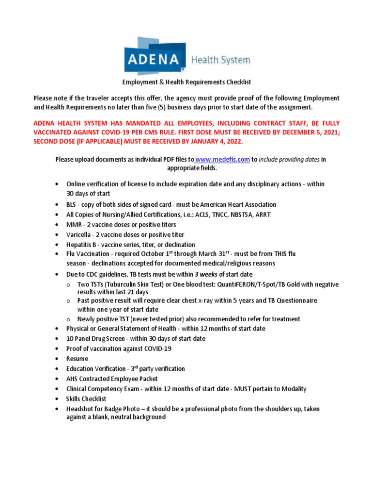 Employment & Health Checklist Guide | PDF | Medicine | Epidemiology