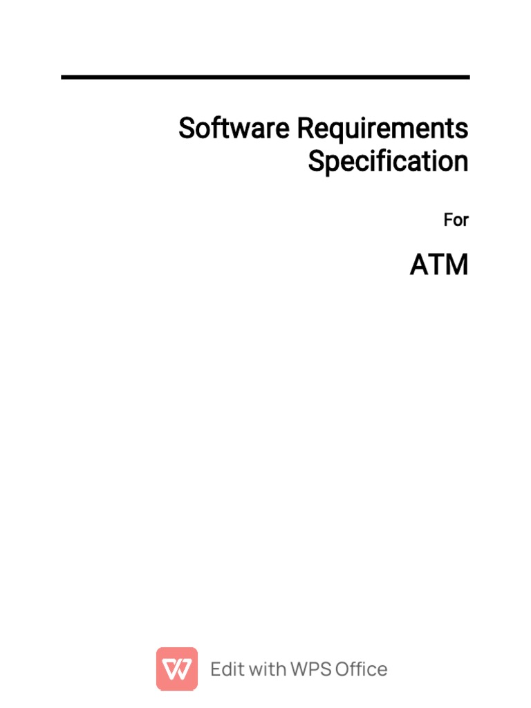 SRS (Atm) | PDF | Automated Teller Machine | Personal Identification Number