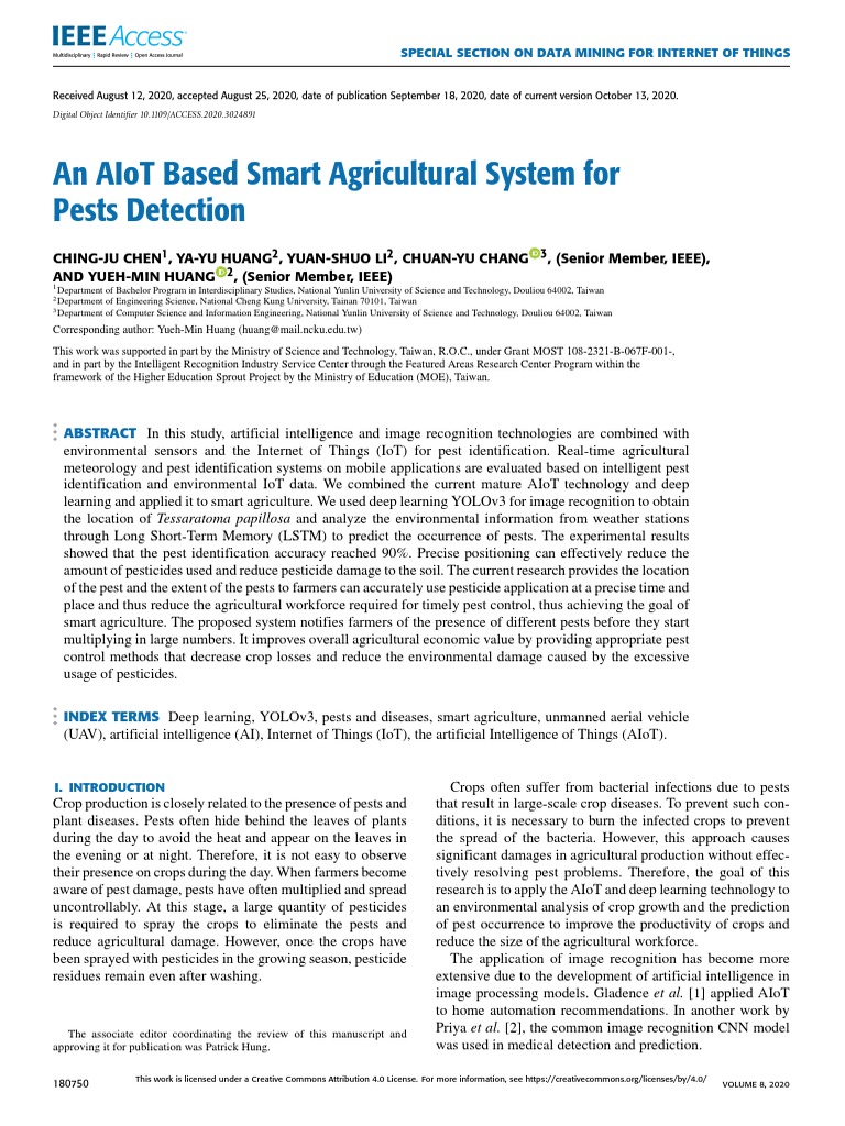 AIoT for Smart Pest Detection in Agriculture | PDF | Deep Learning ...
