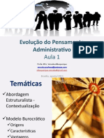 Aula 1 - Modelo Burocrático de Organização