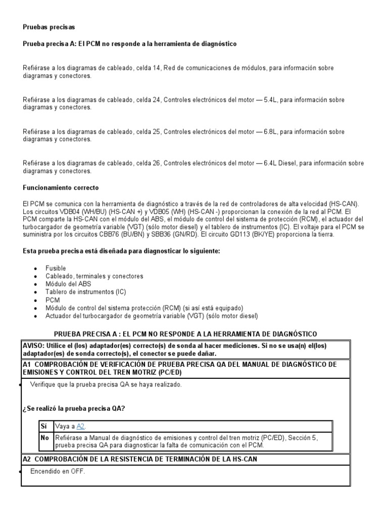 Diagnóstico PCM: Solución de Fallas HS-CAN | PDF | Vehículos ...
