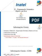 C206/C125 - Programação Orientada A Objetos Com Java: Prof. Christopher Lima Christopher@