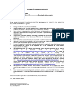 DECLARACIÓN JURADA DEL PROVEEDOR Menor A 8 Uit