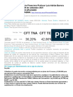 Calculo Financiero Aplicado Ejercicio Nro 3 Equivalencia de Sistemas CFT