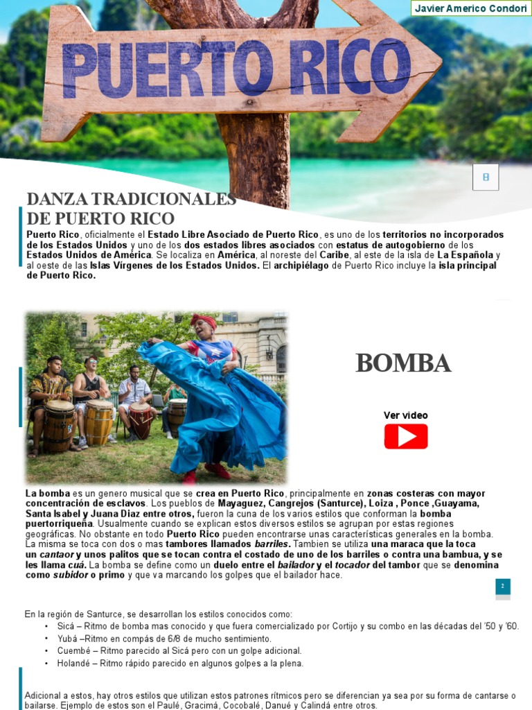 Danza Tradicionales de Puerto Rico | PDF | Puerto Rico | Las artes ...