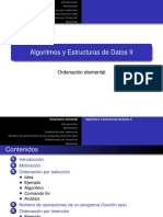 Algoritmos y Estructuras de Datos II: Ordenación Elemental
