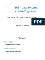 SOEN 363 - Data Systems For Software Engineers: Query Optimization