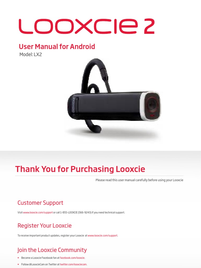 Looxcie LX2 - Android | PDF | Usb | Bluetooth