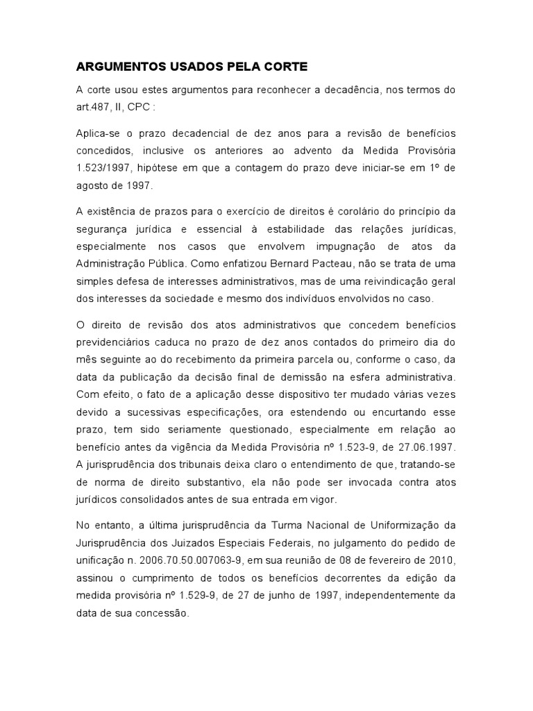 Argumentos Usados Pela Corte PDF