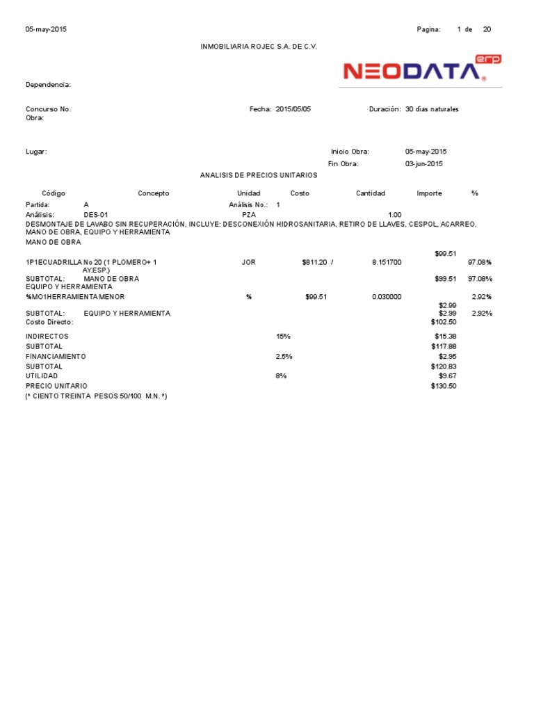 precios-unitarios-ba-o-pdf-producci-n-y-fabricaci-n-personal