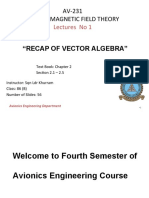 Lecture - 1 - AV-231 - Recap of Vector Algebra