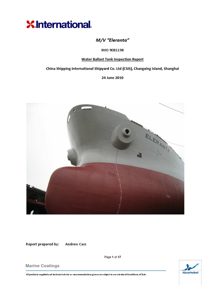 Tank Inspection Report | PDF | Corrosion | Ships