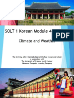 SOLT 1 Korean Module 4 Lesson 6: Climate and Weather