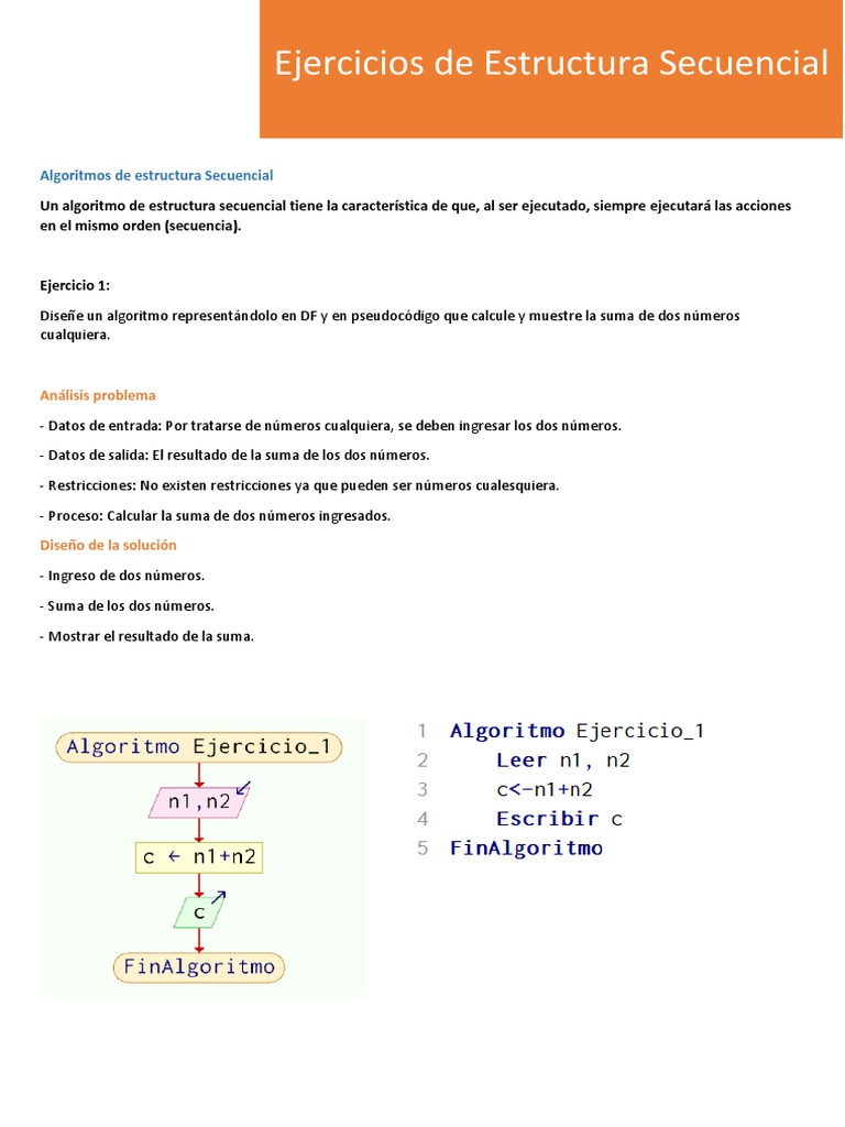 6 Ejercicios EstructuraSecuencial | PDF | Algoritmos | Informática teórica