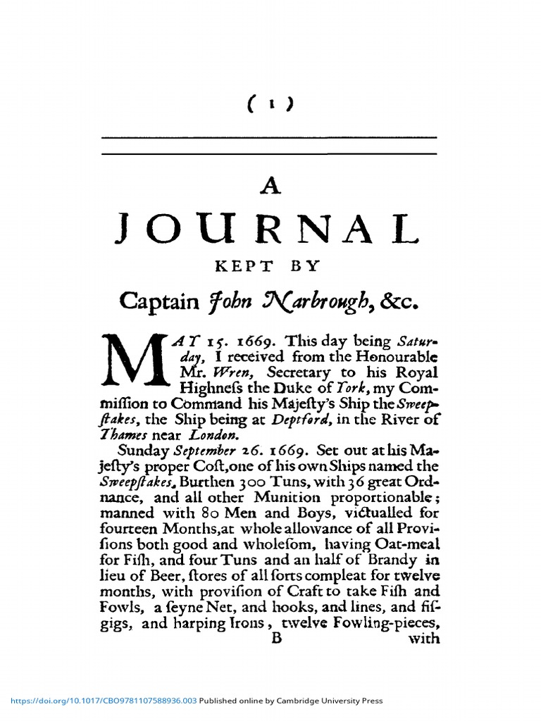 Journal Kept by Captain Jobn Narbrough C | PDF | Social Science
