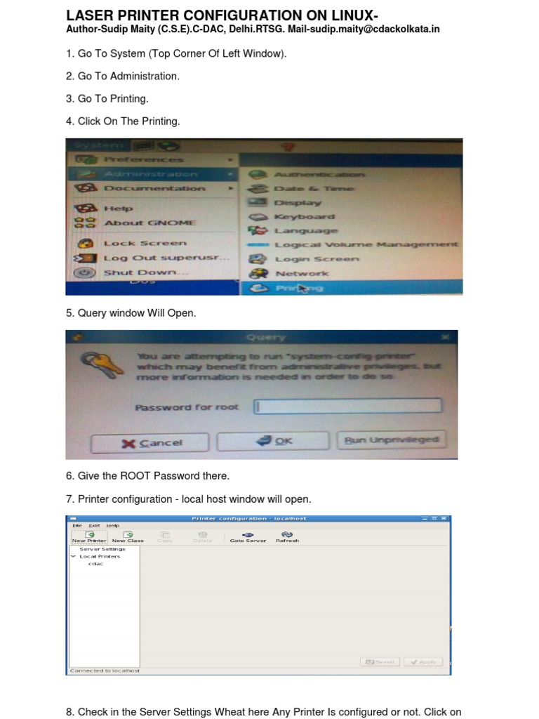 Linux Laser Printer Setup Guide | PDF