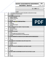 Incendio Basico: Evaluación Conocimientos Adquiridos