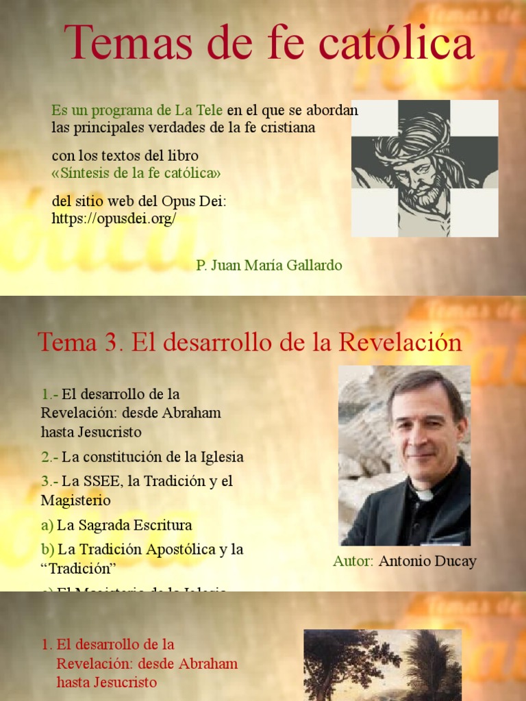 Tema 3. El desarrollo de la Revelación (1° versión) | PDF | Iglesia ...