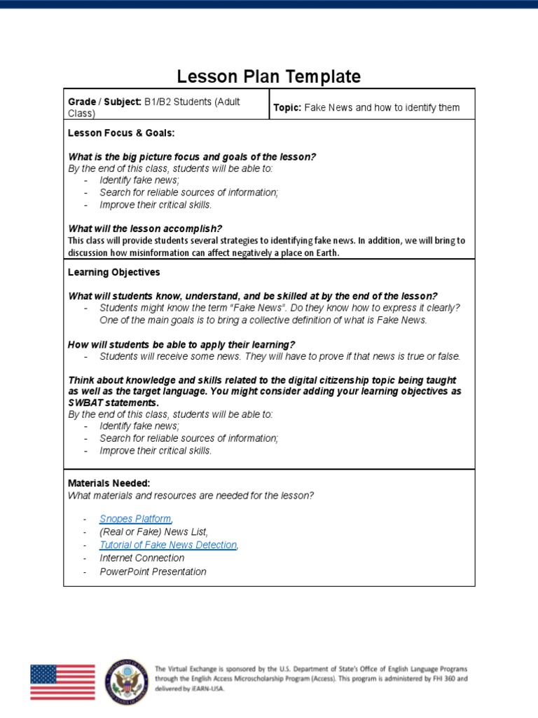 (JEAN) New Literacies & Digital Citizenship Lesson Plan Template