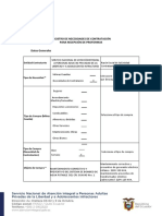 Registro de Necesidades de Contratación para Recepción de Proformas Datos Generales