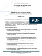 Instructivo para Inscripciones Virtuales PFC B 2022