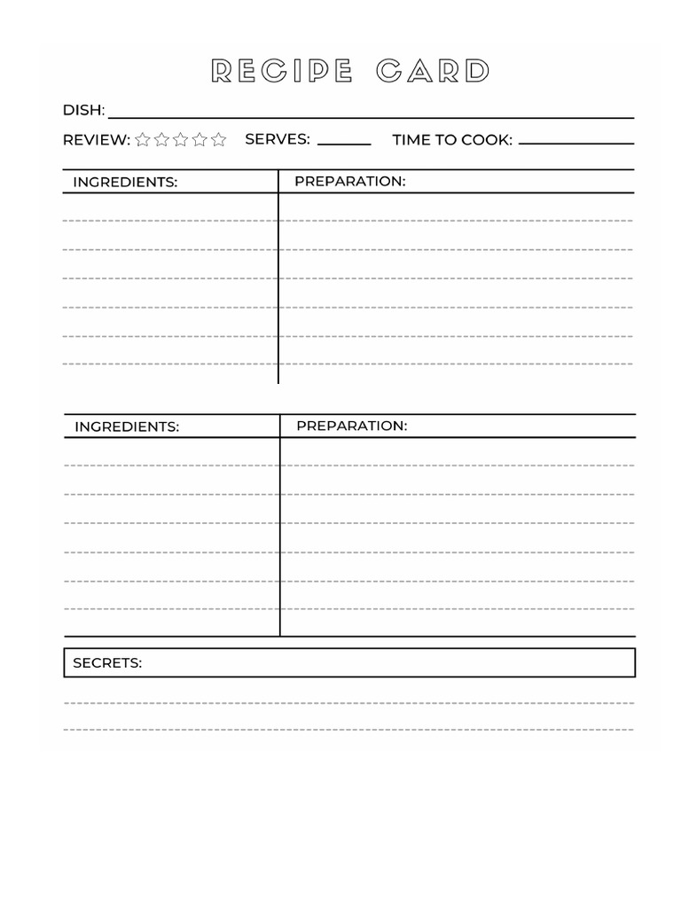 Recipe Card | PDF