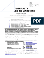 Admiralty Notices To Mariners: Weekly Edition 01