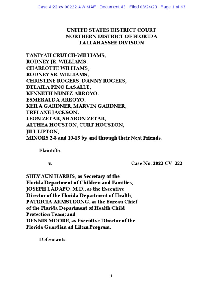 Dcf amended complaint march 23 pdf injunction contact law 