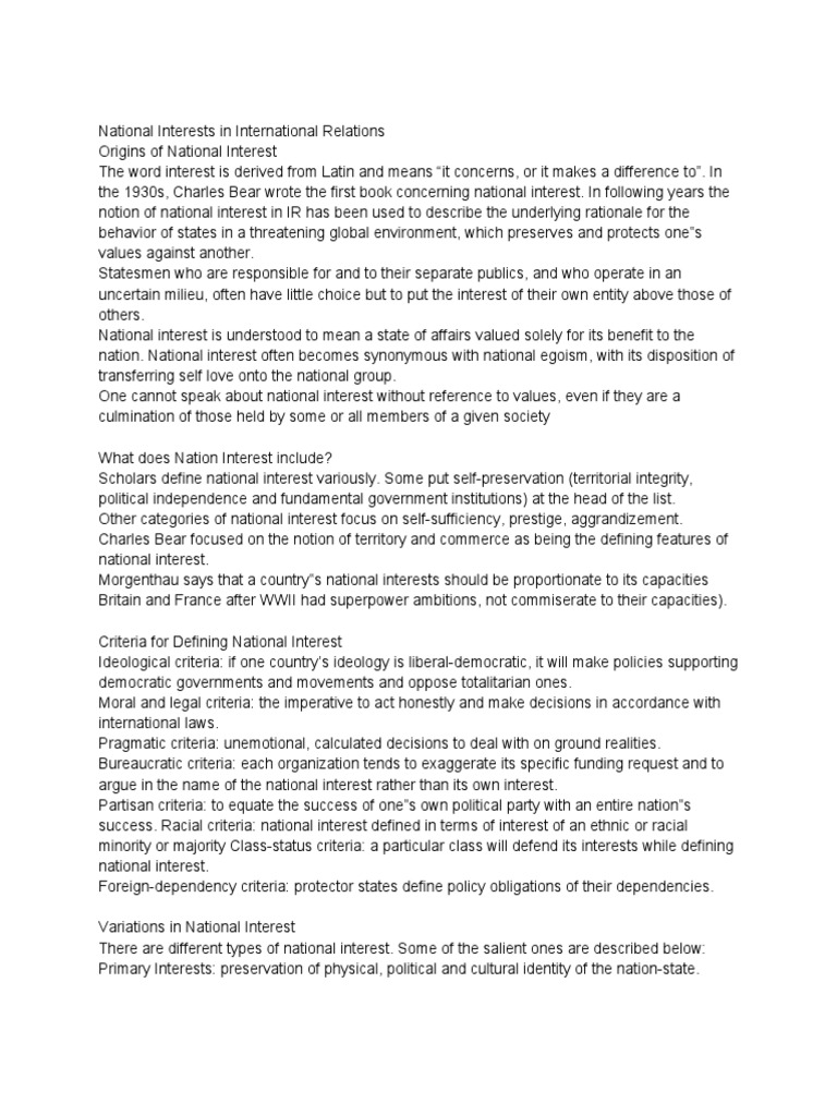 National interests in ir pdf diplomacy international law