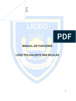 Manual de Funciones Liceo Polivalente San Nicolás