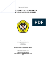 Tugas Analisis Uji Validitas, Uji Realibilitas Dan Hasil Survey