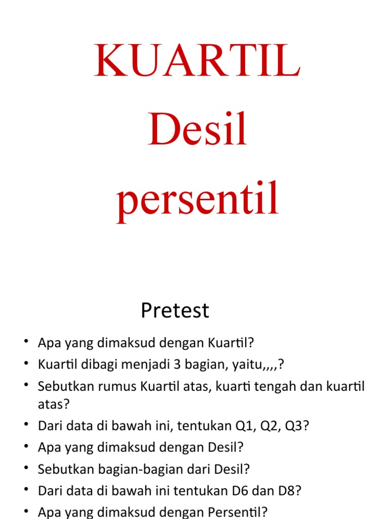 Rumus dan Contoh Kuartil Desil Persentil | PDF