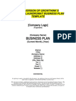 Free Version of Growthinks Laundromat Business Plan Template