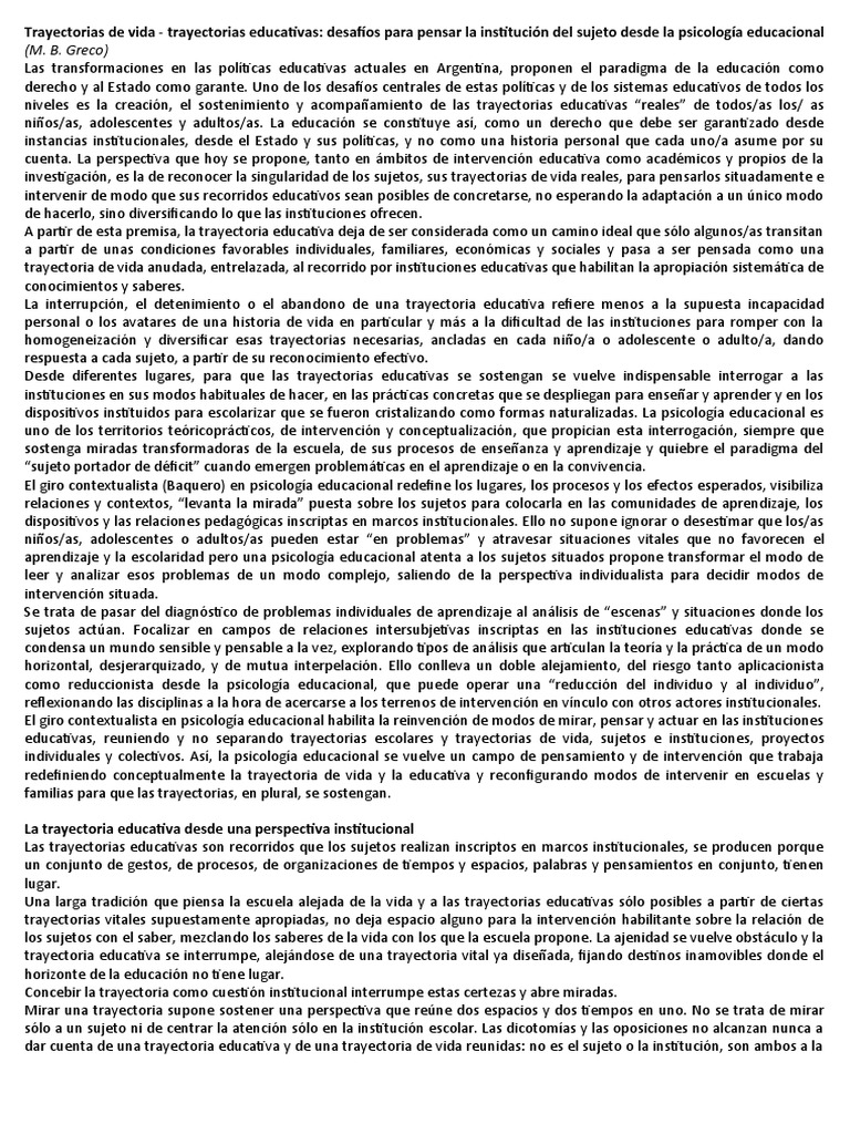 Trayectorias de Vida PDF