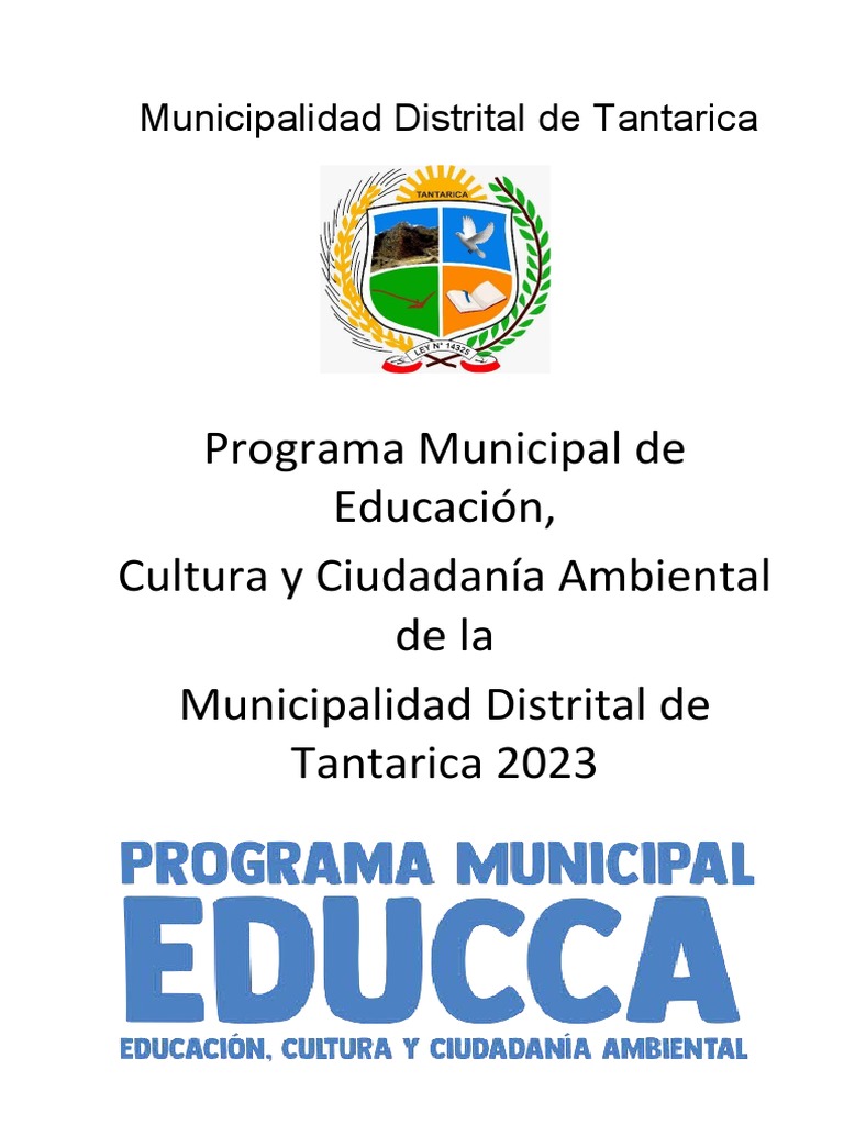 Programa Municipal EDUCCA - 2023 | PDF | Entorno natural | Ciencias de ...