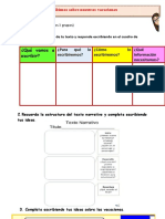 E1 A4 FICHA COM. Escribimos Sobre Nuestras Vacaciones 3ero