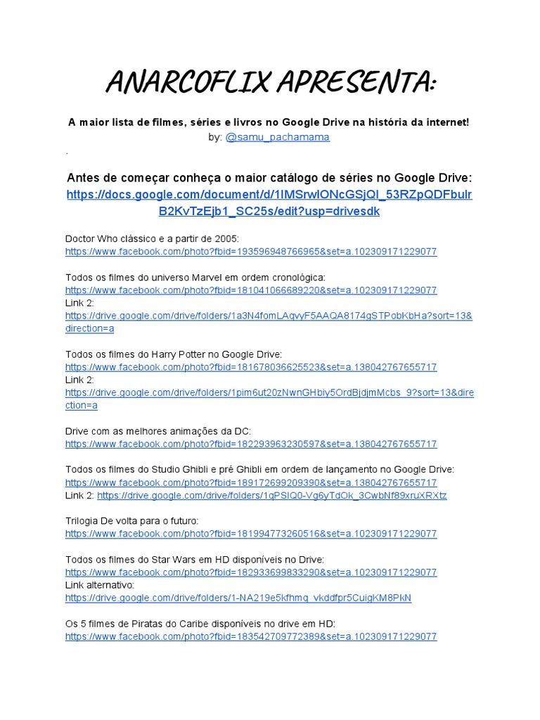 A maior lista de filmes, séries e livros no Google Drive na