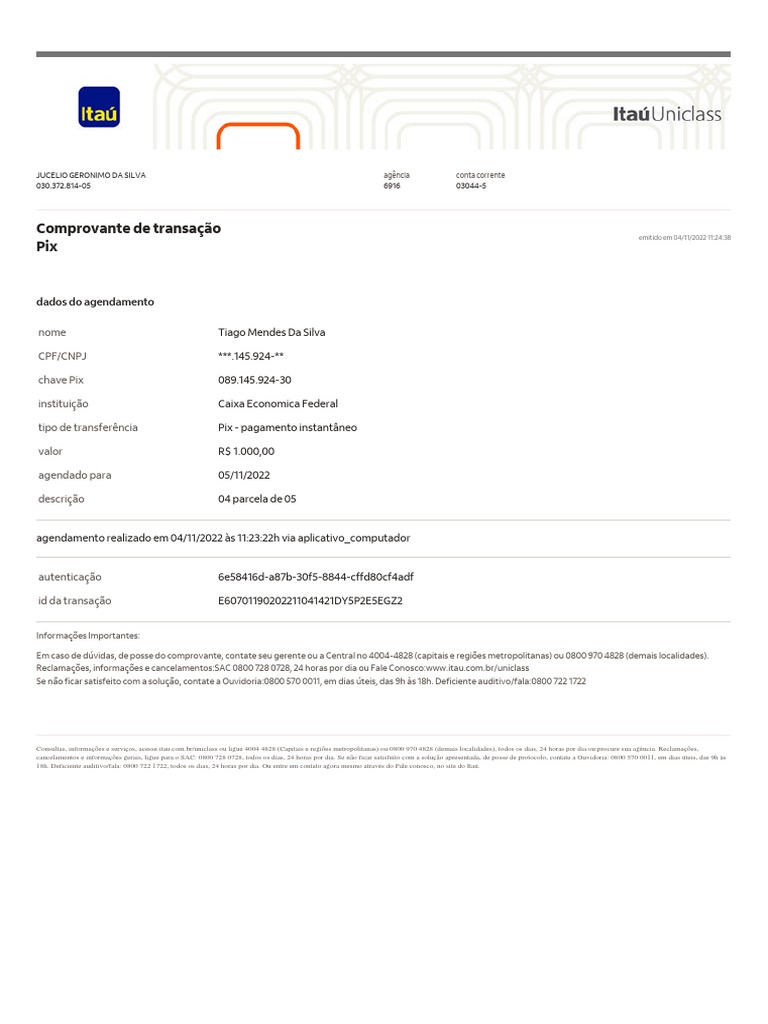 Comprovante | PDF | Bancos | Serviços financeiros