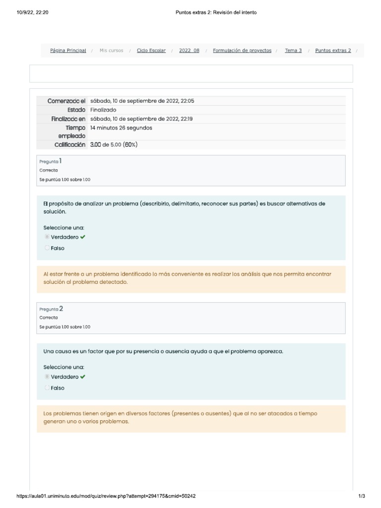 Puntos Extras Semana 2 Uniminuto Semana 2 Formulacion Proyectos | PDF
