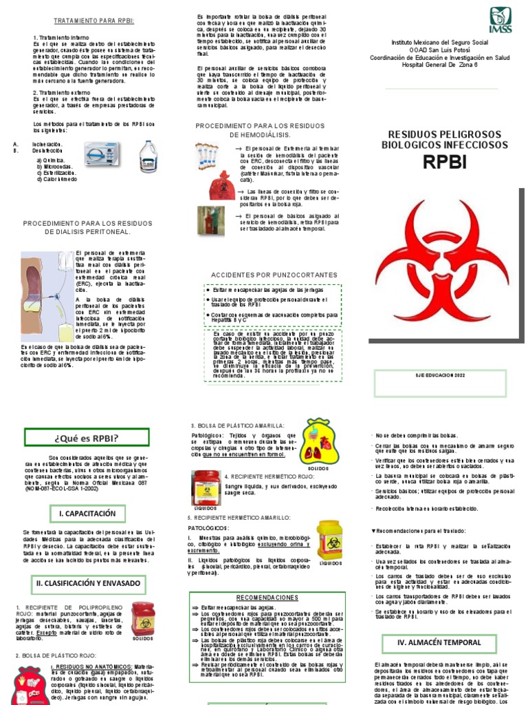 Manejo y Tratamiento de RPBI en Salud | PDF | Residuos | Hemodiálisis