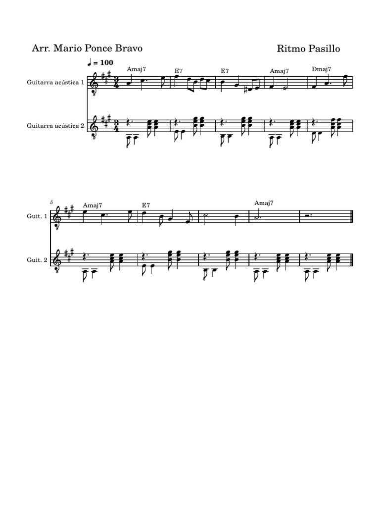 Ritmo de Pasillo en Guitarra | PDF